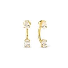 Load image into Gallery viewer, COLOUR WAVE AURORA EARRINGS 149860/020 GOLD WHITE CZ
