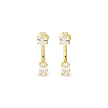 Load image into Gallery viewer, COLOUR WAVE AURORA EARRINGS 149860/020 GOLD WHITE CZ
