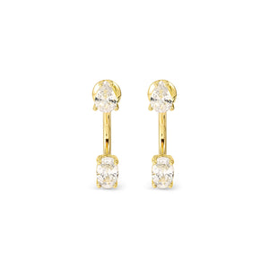 COLOUR WAVE AURORA EARRINGS 149860/020 GOLD WHITE CZ