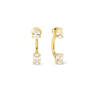 COLOUR WAVE AURORA EARRINGS 149860/020 GOLD WHITE CZ