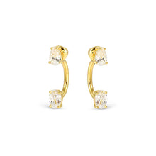 Load image into Gallery viewer, COLOUR WAVE AURORA EARRINGS 149860/020 GOLD WHITE CZ
