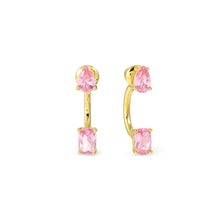 Load image into Gallery viewer, COLOUR WAVE AURORA EARRINGS 149860/021 GOLD PINK CZ
