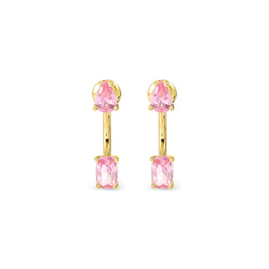 COLOUR WAVE AURORA EARRINGS 149860/021 GOLD PINK CZ