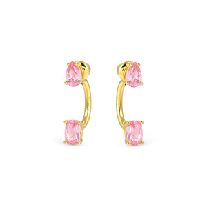 COLOUR WAVE AURORA EARRINGS 149860/021 GOLD PINK CZ