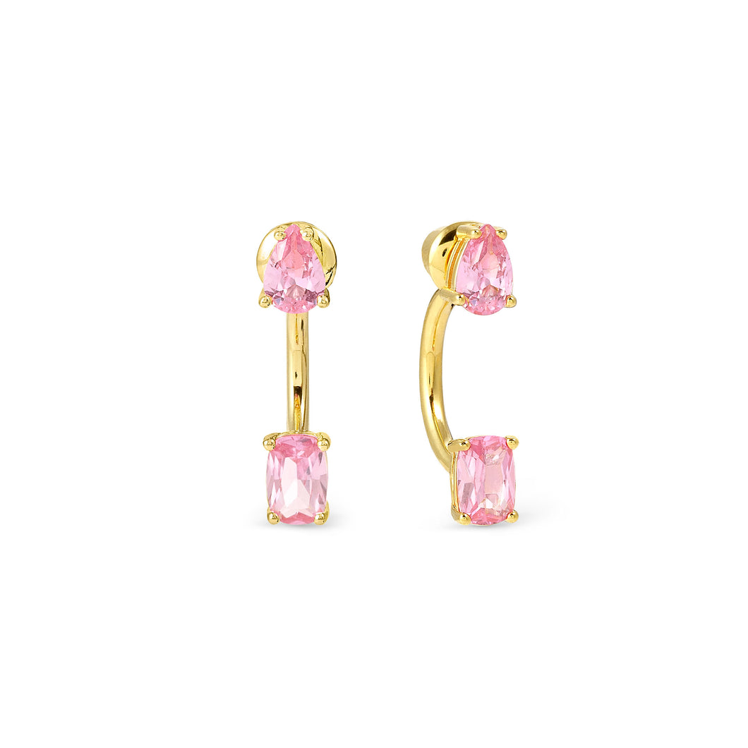 COLOUR WAVE AURORA EARRINGS 149860/021 GOLD PINK CZ