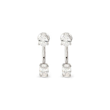 Load image into Gallery viewer, COLOUR WAVE AURORA EARRINGS 149860/031 STERLING SILVER WHITE CZ
