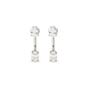 COLOUR WAVE AURORA EARRINGS 149860/031 STERLING SILVER WHITE CZ