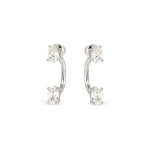 Load image into Gallery viewer, COLOUR WAVE AURORA EARRINGS 149860/031 STERLING SILVER WHITE CZ
