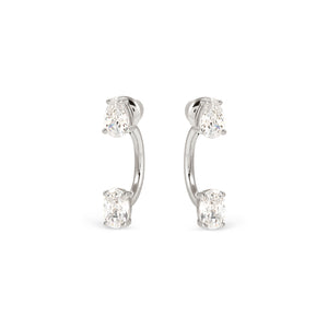 COLOUR WAVE AURORA EARRINGS 149860/031 STERLING SILVER WHITE CZ