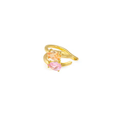 Load image into Gallery viewer, COLOUR WAVE EAR CUFF 149863/024 GOLD PINK &amp; CHAMPAGNE CZ
