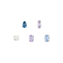 Load image into Gallery viewer, COLOUR WAVE EAR STUDS 149864/061 STERLING SILVER BLUE &amp; LAVENDER CZ

