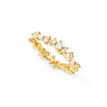 Load image into Gallery viewer, COLOUR WAVE RING 149880/020 GOLD &amp; WHITE CZ
