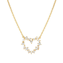 Load image into Gallery viewer, COLOUR WAVE MINI NECKLACE 149885/020 GOLD WHITE CZ HEART
