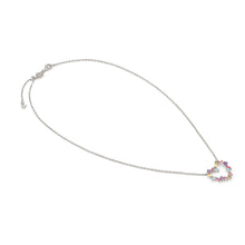 Load image into Gallery viewer, COLOUR WAVE MINI NECKLACE 149885/061 SILVER MULTICOLOURED CZ HEART
