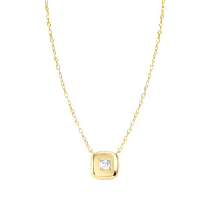 DOMINA NECKLACE GOLD WITH CZ SQUARE PENDANT 240402/036