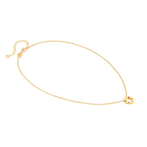 CARISMATICA NECKLACE 240911/020 GOLD CIRCLE WITH COLOURFUL CZ