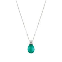 Load image into Gallery viewer, MYRADIANCE NECKLACE 241503/041 GREEN PENDANT WITH CZ
