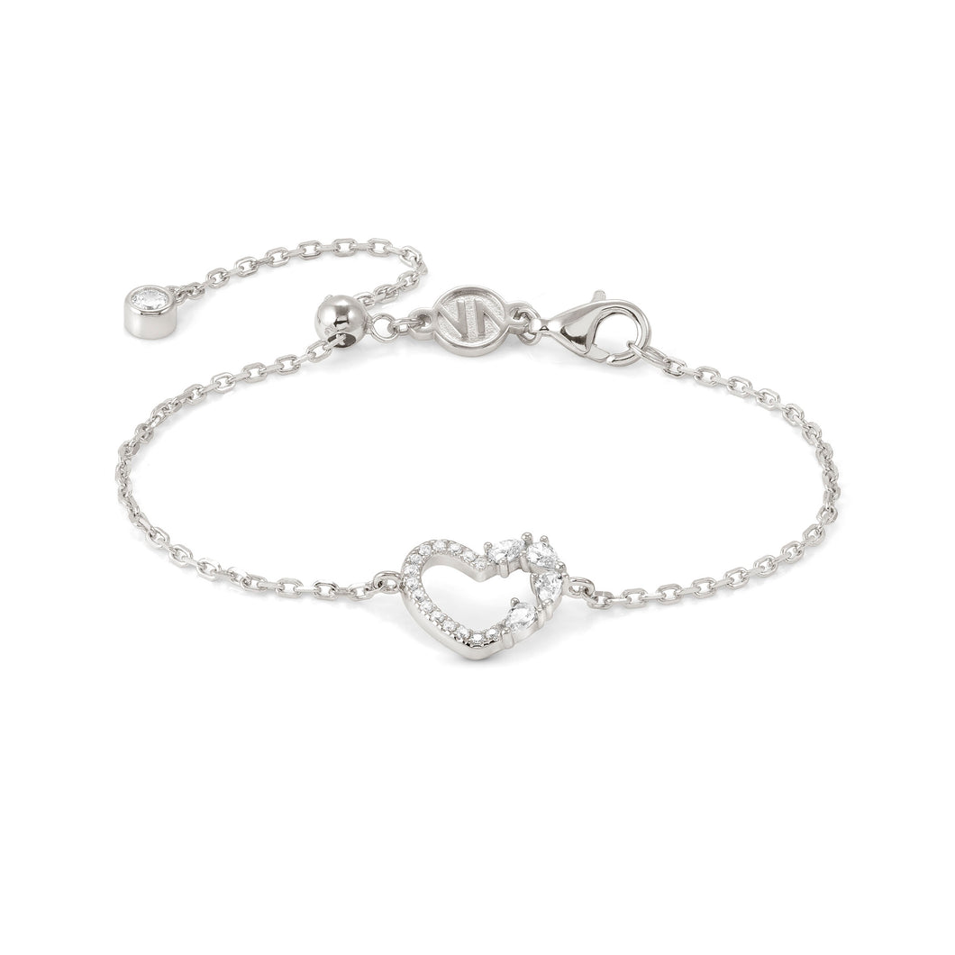 SHINE ME UP SILVER BRACELET 241901/003 HEART WITH WHITE CZ