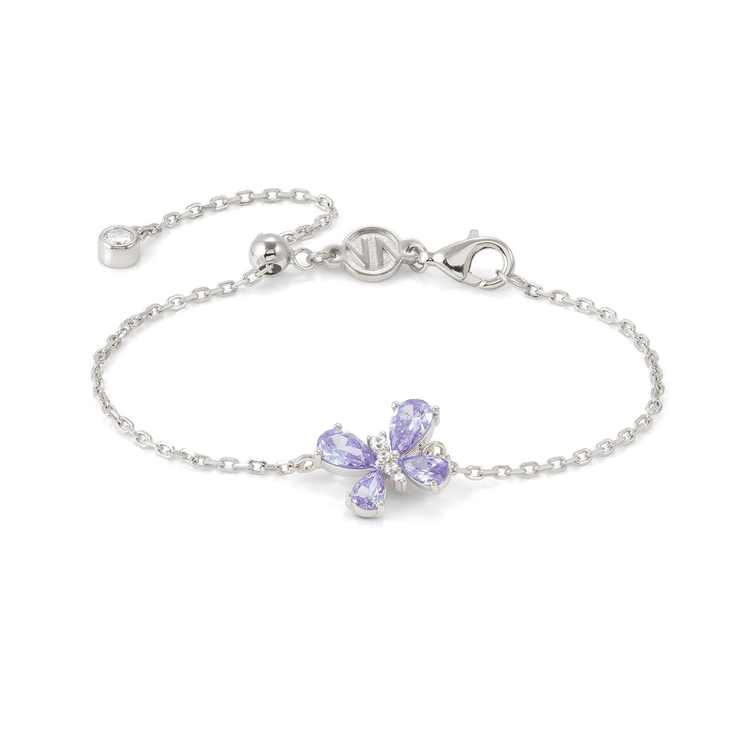 SHINE ME UP SILVER BRACELET 241901/006 BUTTERFLY WITH LILAC CZ