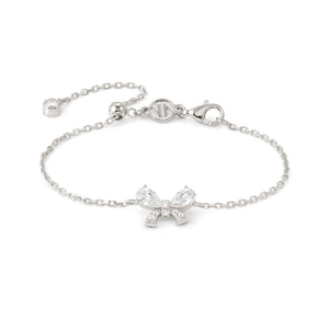 SHINE ME UP SILVER BRACELET 241901/008 BOW WITH WHITE CZ