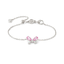 Load image into Gallery viewer, SHINE ME UP SILVER BRACELET 241901/009 BOW WITH PINK CZ
