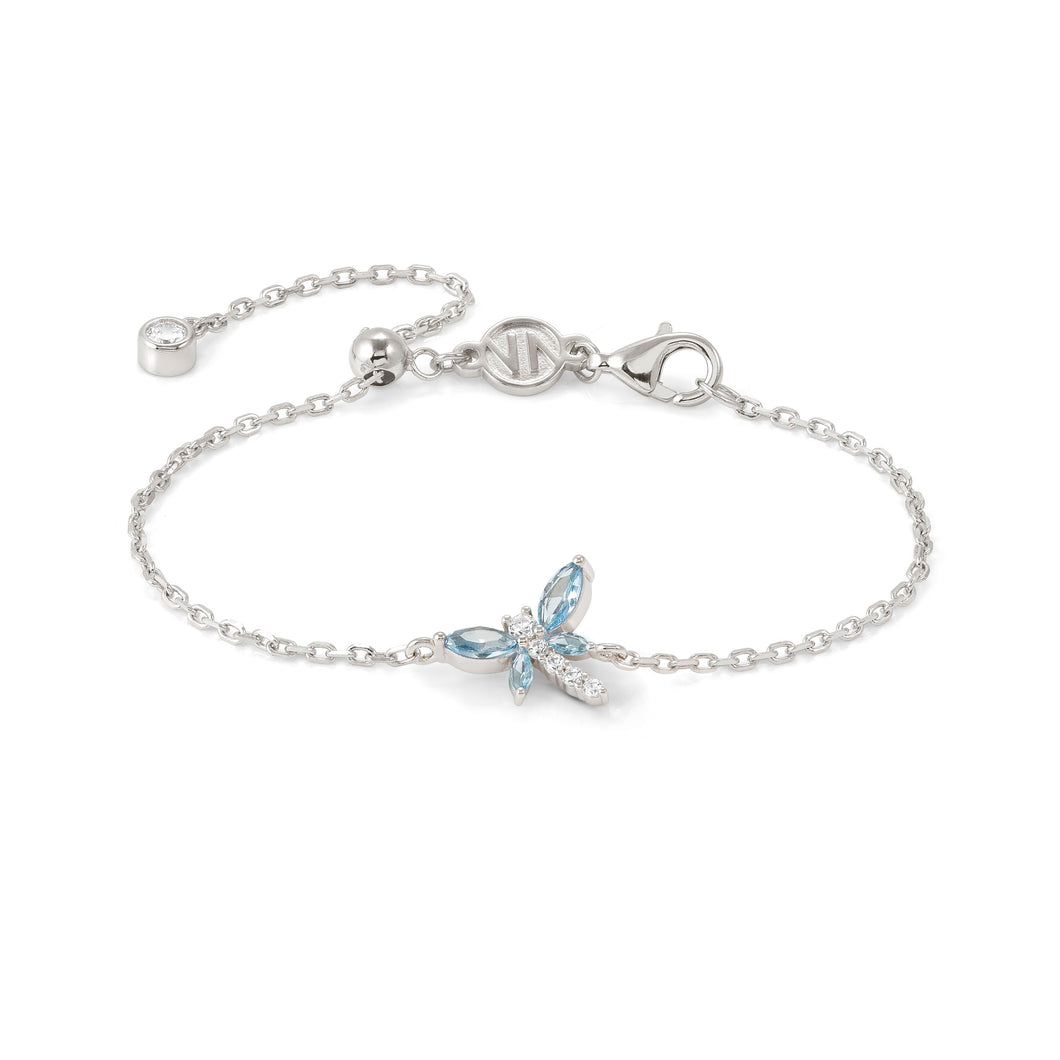 SHINE ME UP SILVER BRACELET 241901/011 DRAGONFLY WITH BLUE CZ