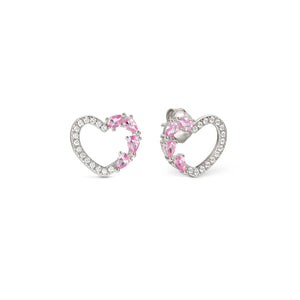 SHINE ME UP EARRINGS 241903/004 SMALL HEART STUDS WITH PINK CZ