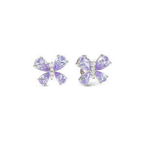SHINE ME UP EARRINGS 241903/006 SMALL BUTTERFLY STUDS WITH LILAC CZ