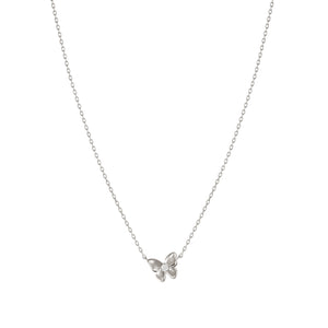 SWEETMADAME SILVER NECKLACE 242008/040 BUTTERFLY CZ PENDANT
