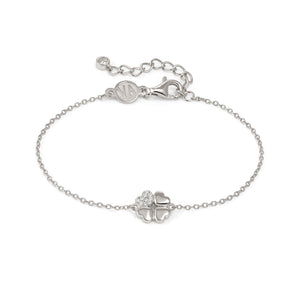PETIT SPARKLE BRACELET 242300/001 STERLING SILVER FOUR LEAF CLOVER WITH CZ