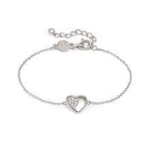 Load image into Gallery viewer, PETIT SPARKLE BRACELET 242300/004 STERLING SILVER HEART WITH CZ
