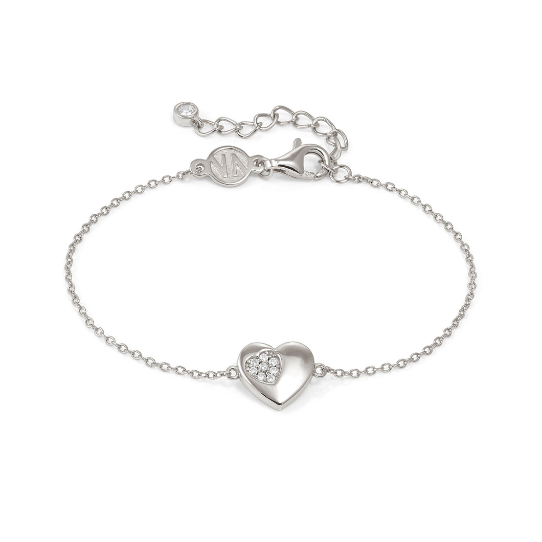 PETIT SPARKLE BRACELET 242300/004 STERLING SILVER HEART WITH CZ