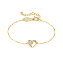 Load image into Gallery viewer, PETIT SPARKLE BRACELET 242300/006 GOLD HEART WITH CZ
