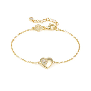 PETIT SPARKLE BRACELET 242300/006 GOLD HEART WITH CZ
