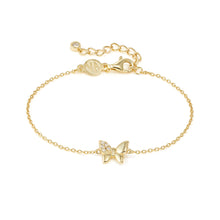 Load image into Gallery viewer, PETIT SPARKLE BRACELET 242300/042 GOLD BUTTERFLY WITH CZ
