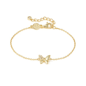 PETIT SPARKLE BRACELET 242300/042 GOLD BUTTERFLY WITH CZ
