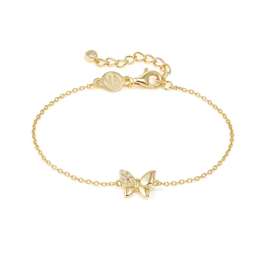 PETIT SPARKLE BRACELET 242300/042 GOLD BUTTERFLY WITH CZ