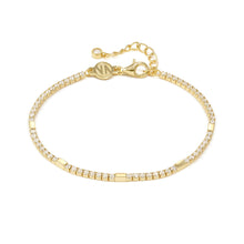 Load image into Gallery viewer, PETIT SPARKLE TENNIS BRACELET 242301/012 GOLD WITH CZ
