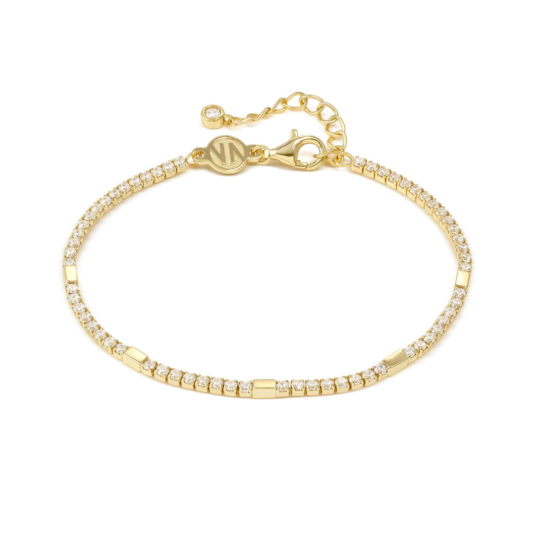 PETIT SPARKLE TENNIS BRACELET 242301/012 GOLD WITH CZ