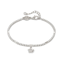 Load image into Gallery viewer, PETIT SPARKLE TENNIS BRACELET 242302/007 STERLING SILVER STAR WITH CZ
