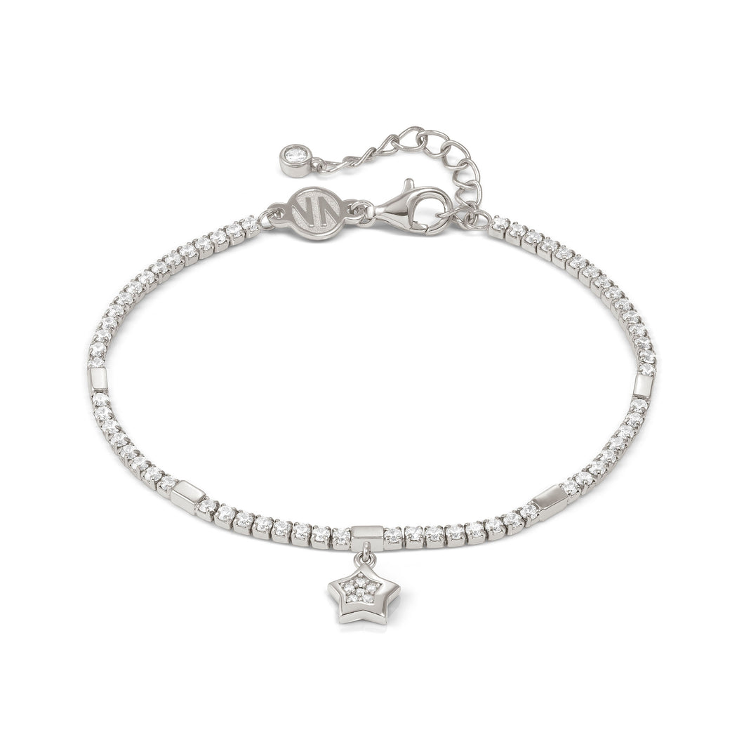 PETIT SPARKLE TENNIS BRACELET 242302/007 STERLING SILVER STAR WITH CZ