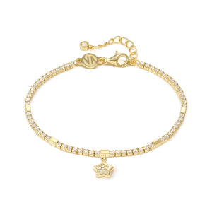 PETIT SPARKLE TENNIS BRACELET 242302/009 GOLD STAR WITH CZ