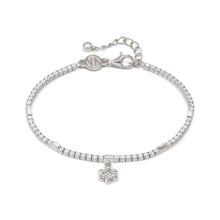 Load image into Gallery viewer, PETIT SPARKLE TENNIS BRACELET 242302/010 STERLING SILVER FLOWER WITH CZ
