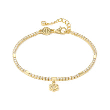 Load image into Gallery viewer, PETIT SPARKLE TENNIS BRACELET 242302/012 GOLD FLOWER WITH CZ
