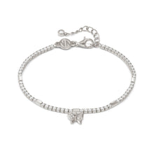 Load image into Gallery viewer, PETIT SPARKLE TENNIS BRACELET 242302/040 STERLING SILVER BUTTERFLY WITH CZ
