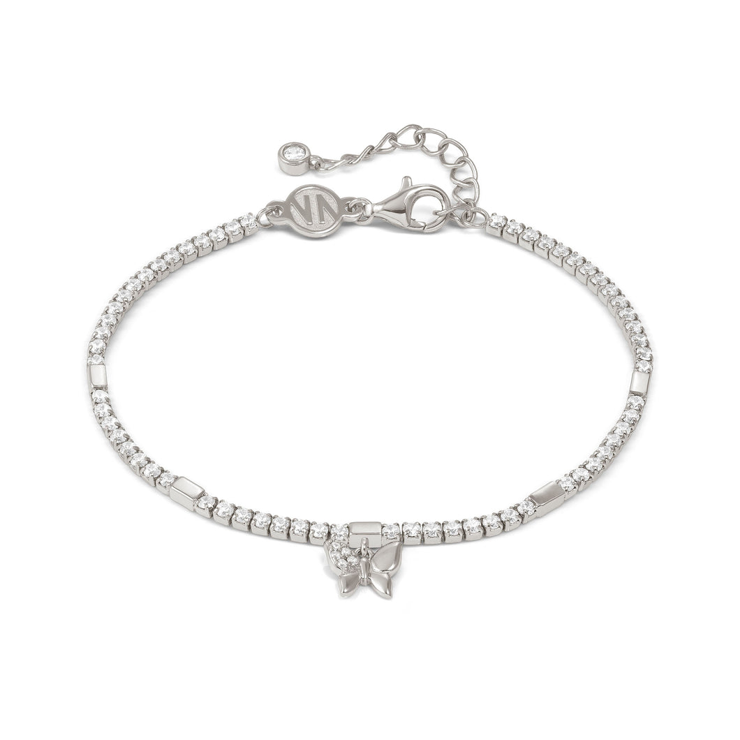 PETIT SPARKLE TENNIS BRACELET 242302/040 STERLING SILVER BUTTERFLY WITH CZ