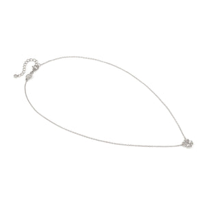 PETIT SPARKLE NECKLACE 242303/001 STERLING SILVER FOUR LEAF CLOVER WITH CZ