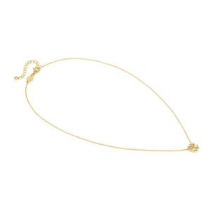 PETIT SPARKLE NECKLACE 242303/003 GOLD FOUR LEAF CLOVER WITH CZ