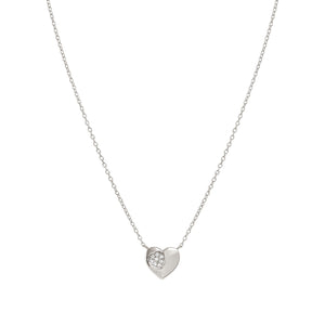 PETIT SPARKLE NECKLACE 242303/004 STERLING SILVER HEART WITH CZ
