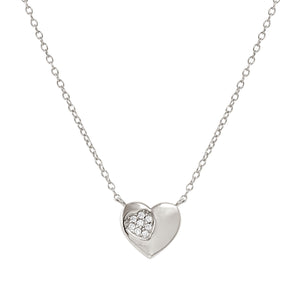 PETIT SPARKLE NECKLACE 242303/004 STERLING SILVER HEART WITH CZ
